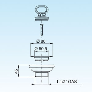 PILETTA GATTINARA COMPLETA PER LAVELLO CON FORO DM 60- LIRA- pezzi 1