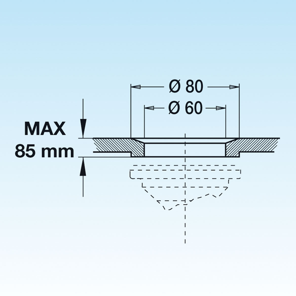PILETTA GATTINARA COMPLETA PER LAVELLO CON FORO DM 60- LIRA- pezzi 1