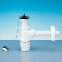 SIFONE A BOTTIGLIA PER LAVABO CON PILETTA e catenella 11/4 x 32- LIRA- pezzi 1