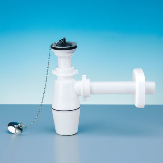 SIFONE A BOTTIGLIA PER LAVABO CON PILETTA e catenella 11/4 x 32- LIRA- pezzi 1