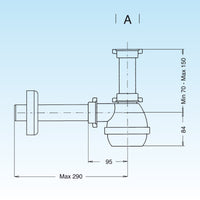 SIFONE TIPO M PER LAVELLI INOX AD 1 VIA SENZA PILETTA (MARCHIO LIRA)- 11/2- LIRA- pezzi 1