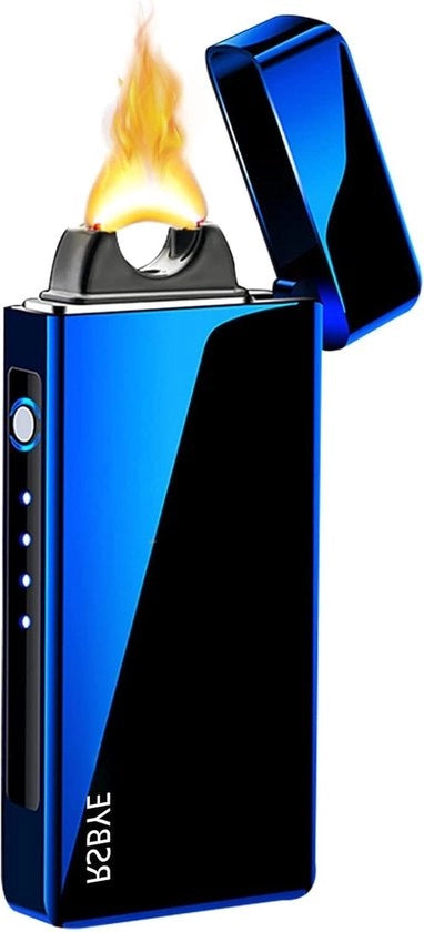 Aansteker Plasma Portatile - Caricabile via USB con Boa di Acciaio - Regalo (Blu)