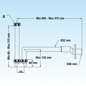 SIFONE ECCENTRICO PER BIDET- Bianco- LIRA- pezzi 1