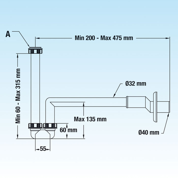 SIFONE ECCENTRICO PER BIDET- Bianco- LIRA- pezzi 1
