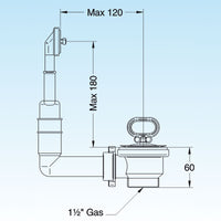PILETTA TP RETTANGOLARE UNIVERSALE PER LAVELLO CON FORO DM 60- LIRA- pezzi 1