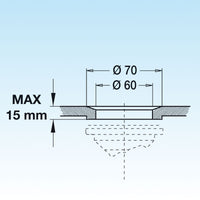PILETTA TP RETTANGOLARE UNIVERSALE PER LAVELLO CON FORO DM 60- LIRA- pezzi 1