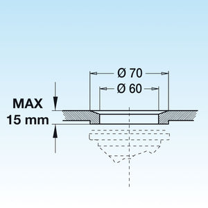PILETTA TP RETTANGOLARE UNIVERSALE PER LAVELLO CON FORO DM 60- LIRA- pezzi 1