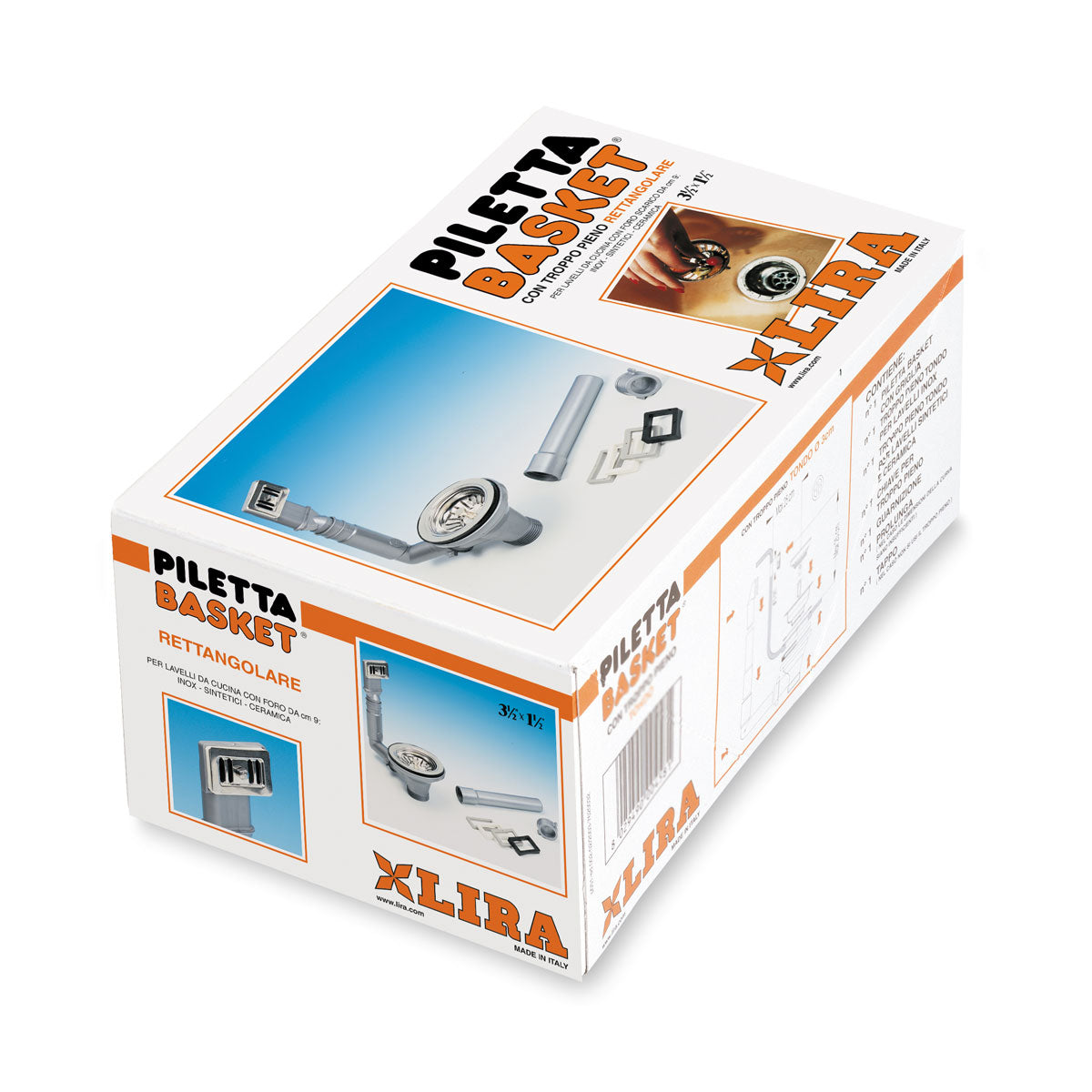 PILETTA BASKET UNIVERSALE CON TROPPO PIENO RETTANGOLARE- Diam. 90- LIRA- pezzi 1