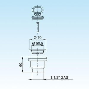 PILETTA UNIVERSALE COMPLETA SENZA TP PER LAVELLO CON FORO DM 60- LIRA- pezzi 1