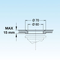 PILETTA UNIVERSALE COMPLETA SENZA TP PER LAVELLO CON FORO DM 60- LIRA- pezzi 1