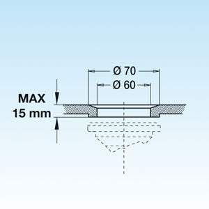 PILETTA UNIVERSALE COMPLETA SENZA TP PER LAVELLO CON FORO DM 60- LIRA- pezzi 1