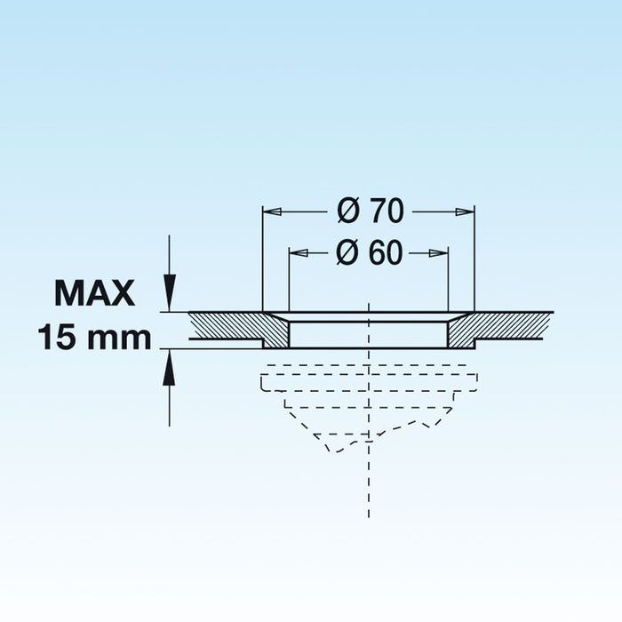 PILETTA UNIVERSALE COMPLETA SENZA TP PER LAVELLO CON FORO DM 60- LIRA- pezzi 1