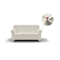 Copridivano Elasticizzato 2 Posti in Poliestere Dahlia Panna