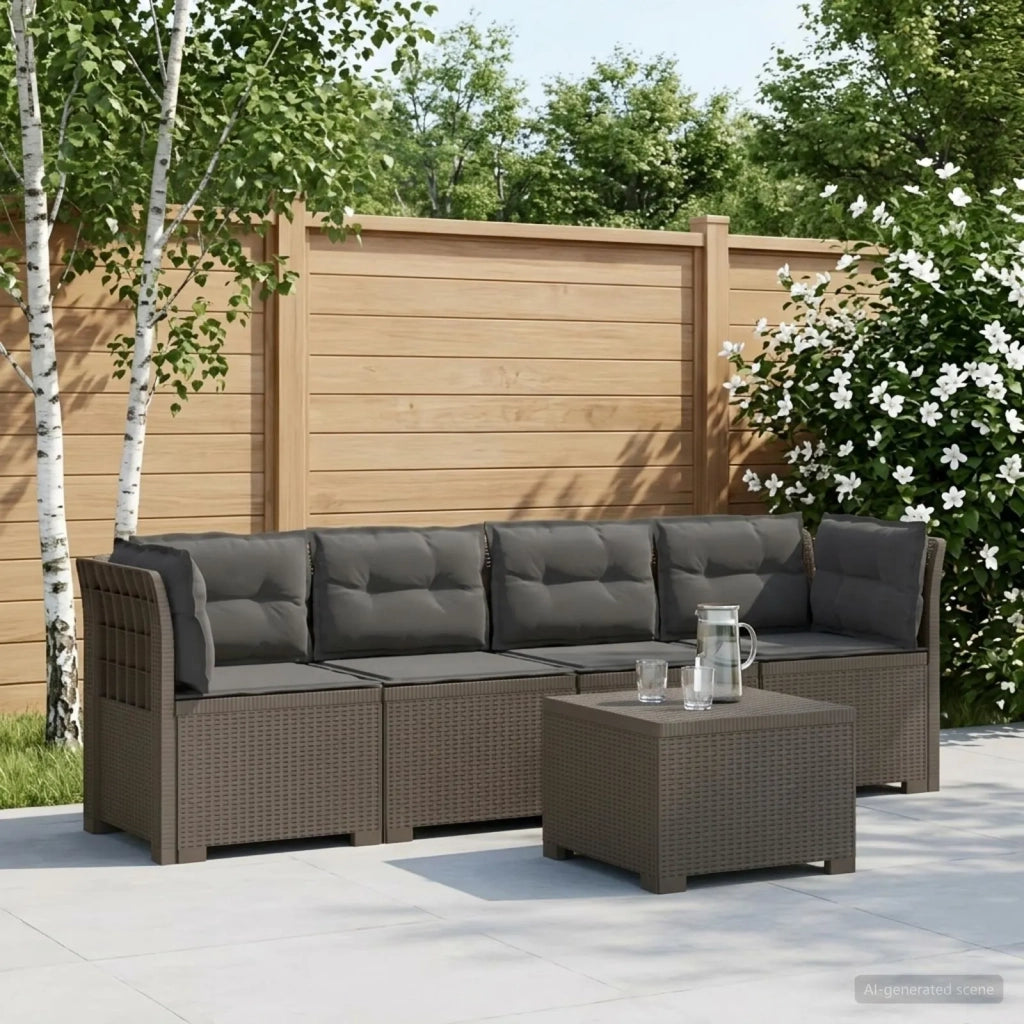 Divano da Giardino a 4 Posti con Cuscini in Stile Rattan PP 3443883