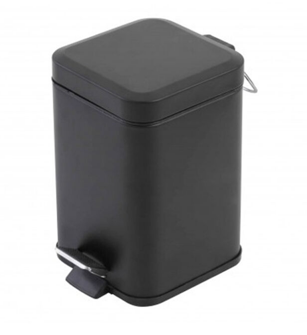 PATTUMIERA QUADRATA 3L in acciaio Nera cm 16x16 - H 25 feridras