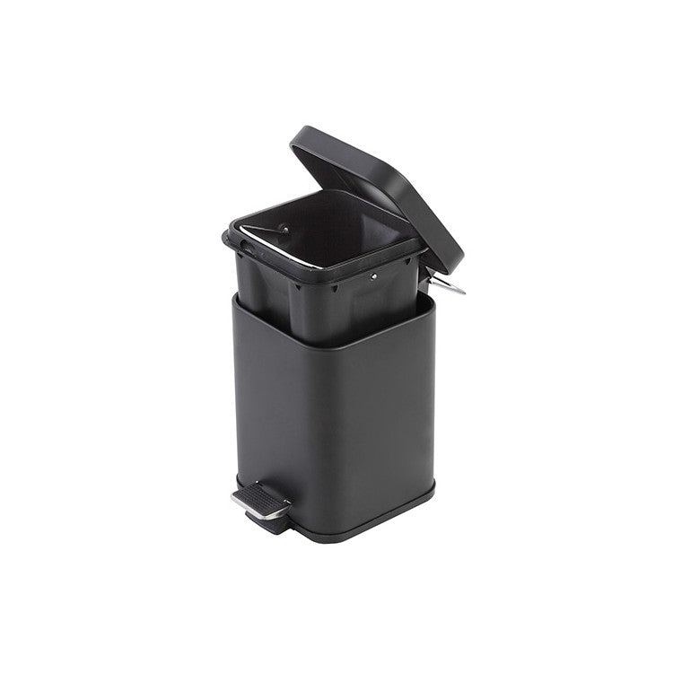 PATTUMIERA QUADRATA 3L in acciaio Nera cm 16x16 - H 25 feridras