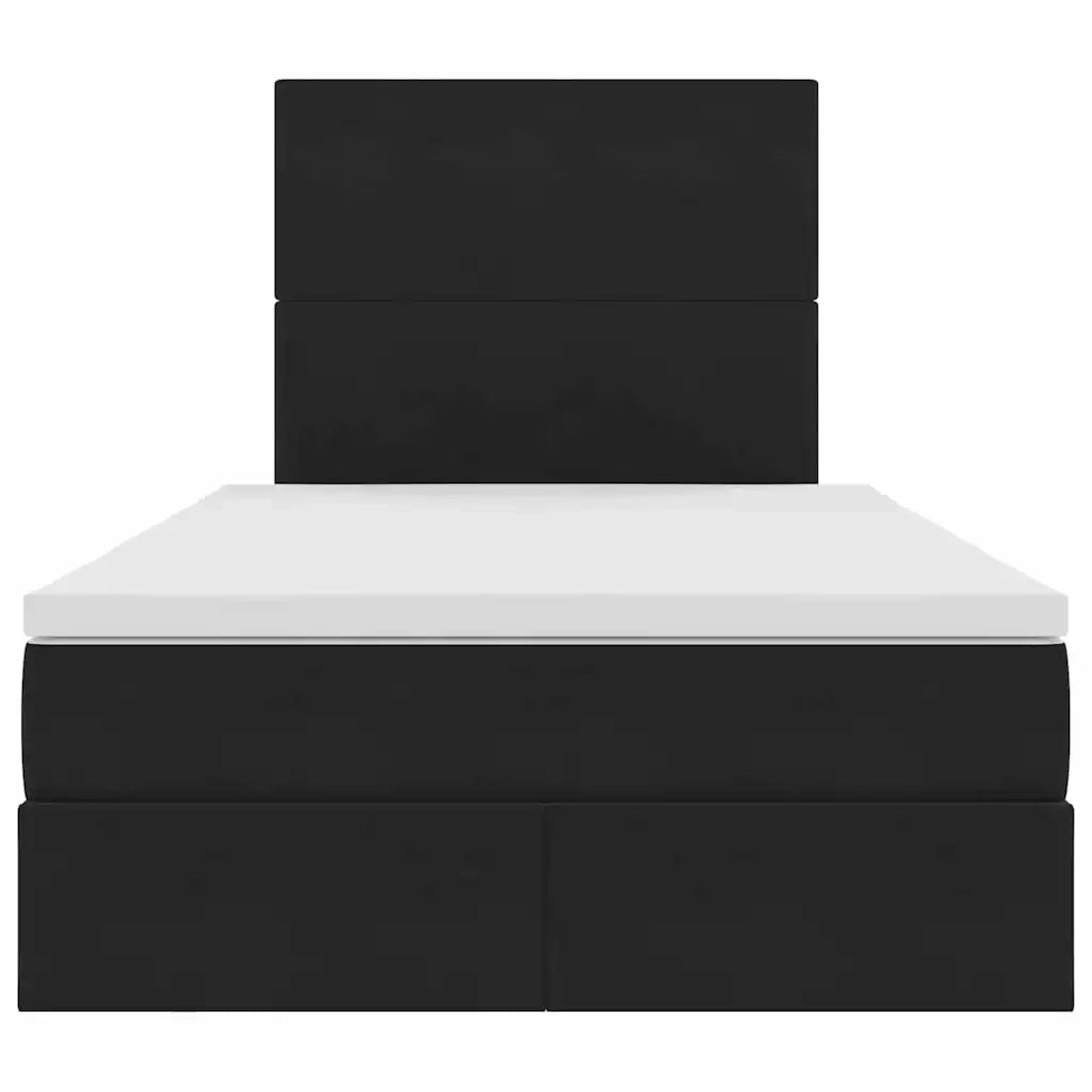 Letto con contenitore e materasso Nero 120 x 200 cm Velluto