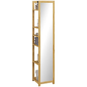 Colonna bagno bamb¨´ 6 ripiani con specchio ¨C Xylo ¨C naturale 35x35x168 cm
