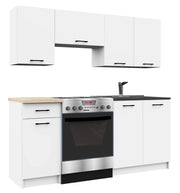 AKORD Set di Mobili da Cucina OLIWIA 180 cm Bianco 180 cm 7 ante 1 cassetto 180x46x203 cm