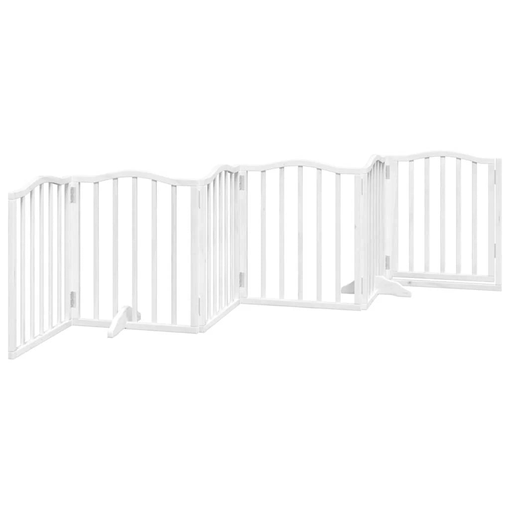Cancelletto e porta di sicurezza per animali domestici 6 pannelli legno di pioppo bianco 02_0023359