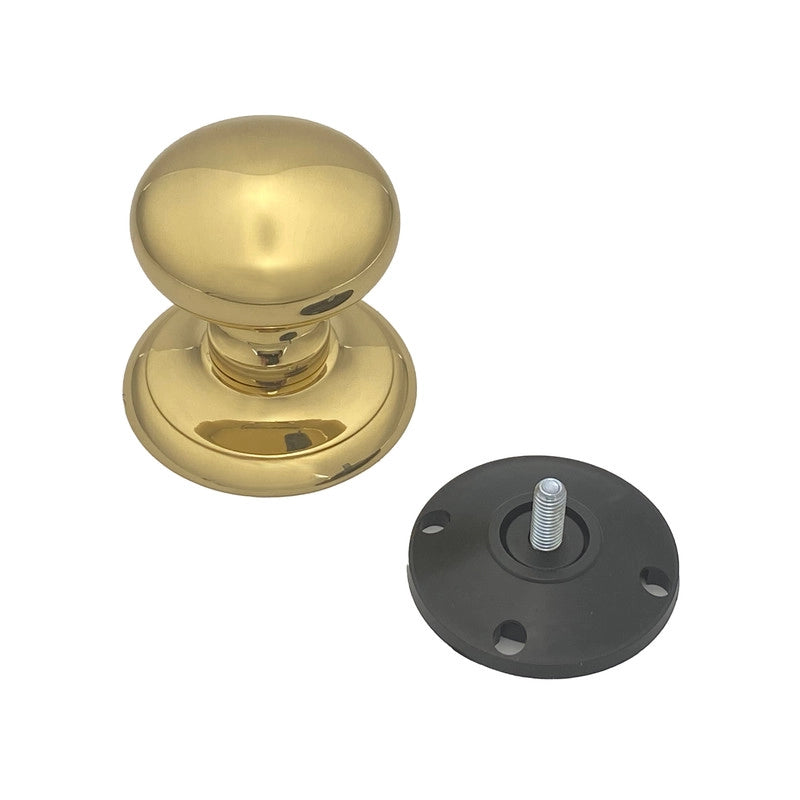 Pomolo fisso per porta SAGUATTI 408/70LB in ottone oro lucido