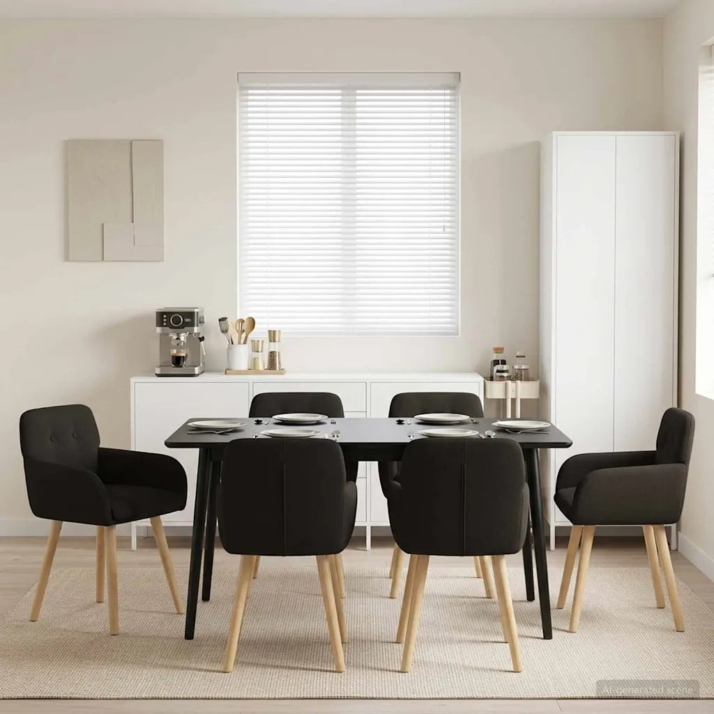 Sedie da pranzo 6 pcs Bouclé Nero 59 x 56 x 86 cm 3428281
