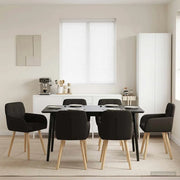 Sedie da pranzo 6 pcs Bouclé Nero 59 x 56 x 86 cm 3428281