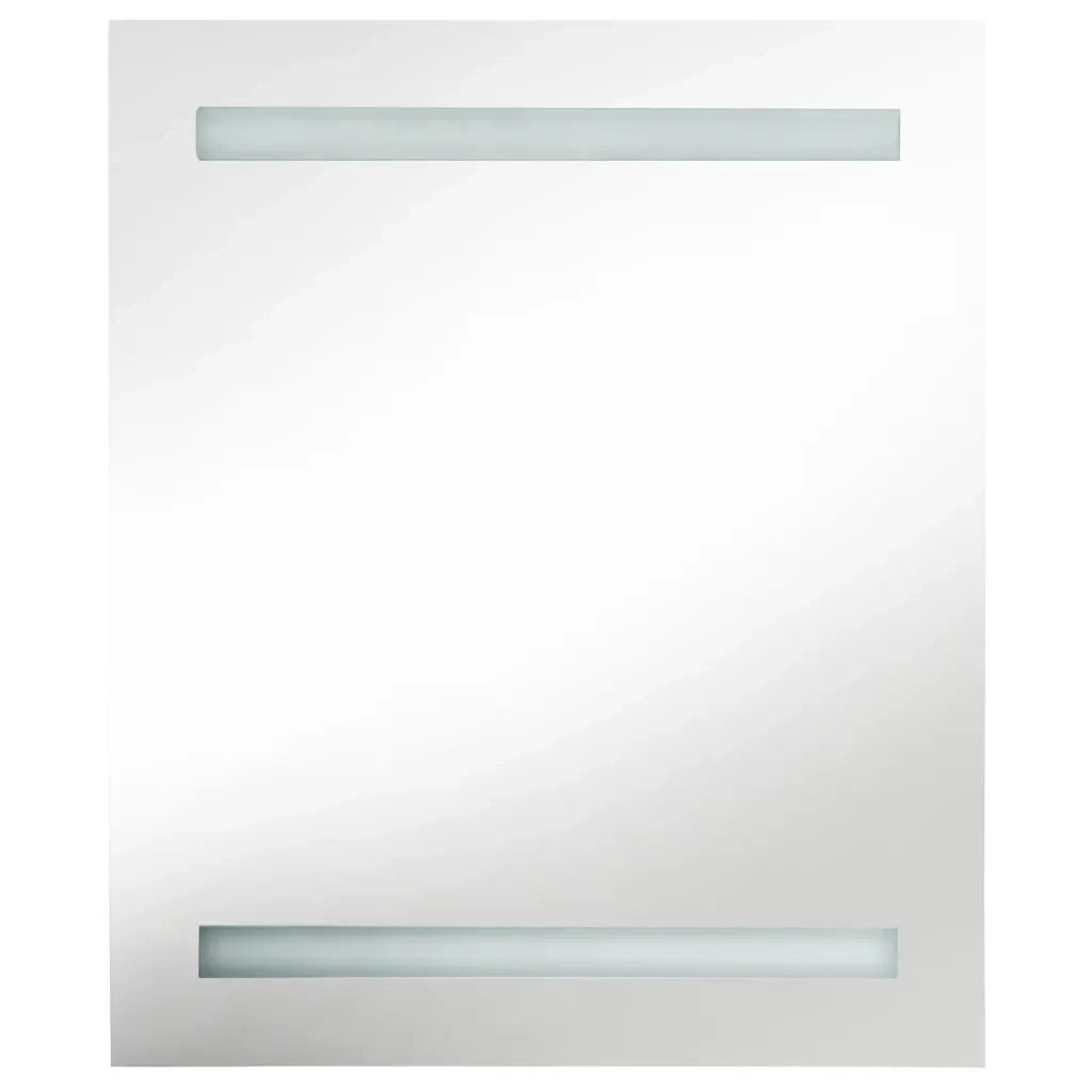 Armadietto Bagno con Specchio e LED Grigio 50x14x60 cm 326482