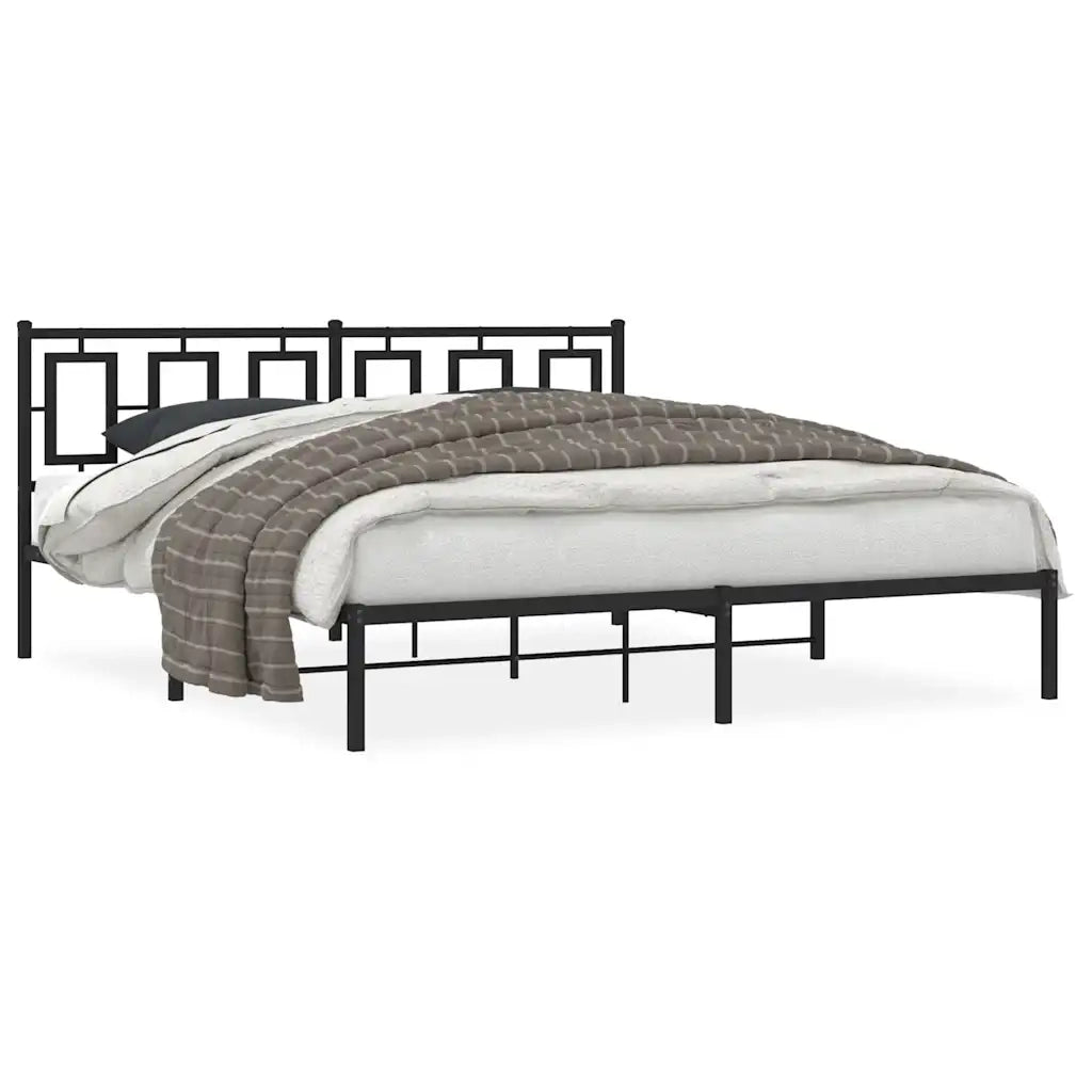 Giroletto con Testiera in Metallo Nero 183x213 cm 374246