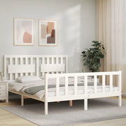 Giroletto senza Materasso-Struttura Letto Bianco 160x200 cm Legno Massello Pino 252731