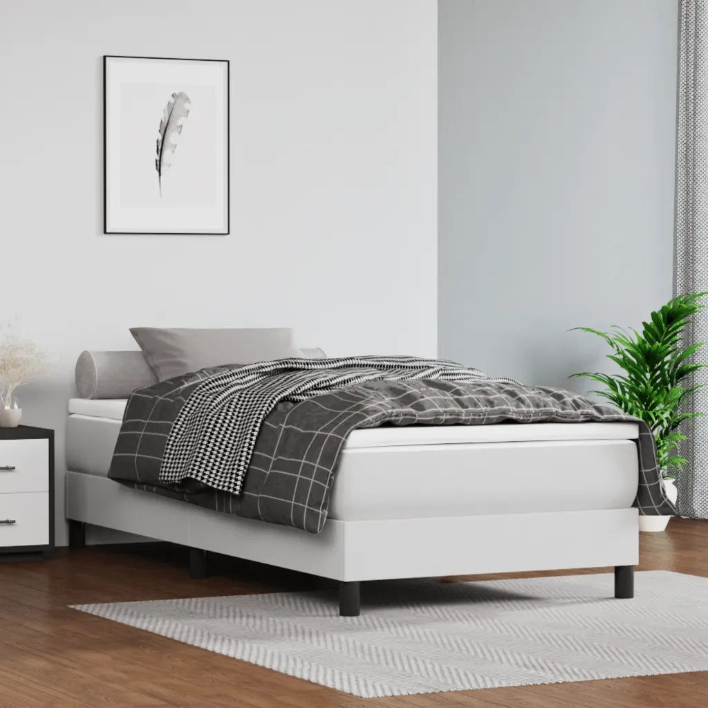 Giroletto a Molle con Materasso Bianco 80x200 cm in Similpelle cod mxl 63982