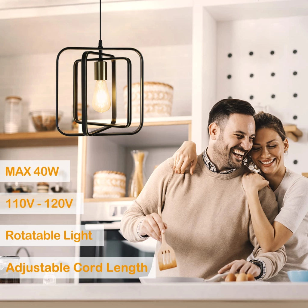 Lampada a sospensione ZMH moderna per sala da pranzo 1 fiamma nero-oro E27 camera da letto