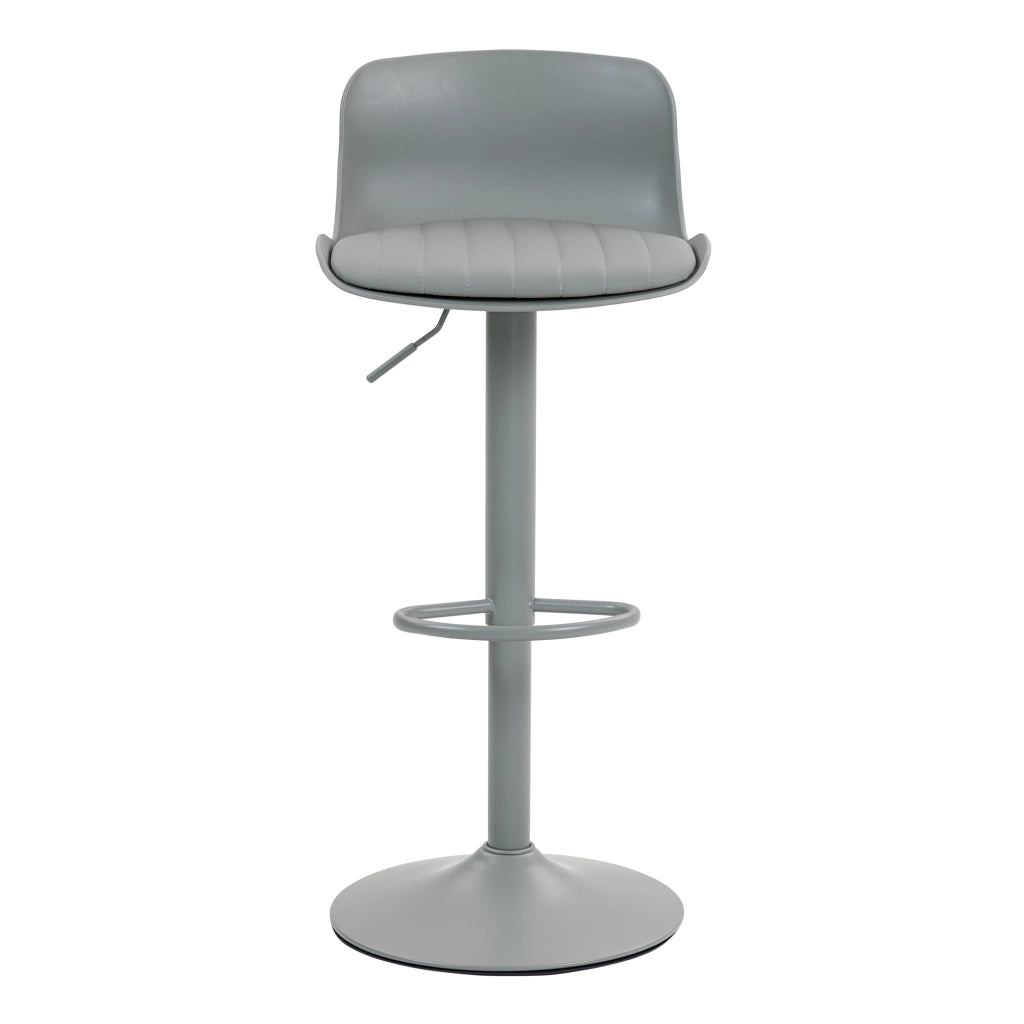 Sgabello da bar girevole regolabile in altezza grigio con schienale ergonomico e struttura in metallo