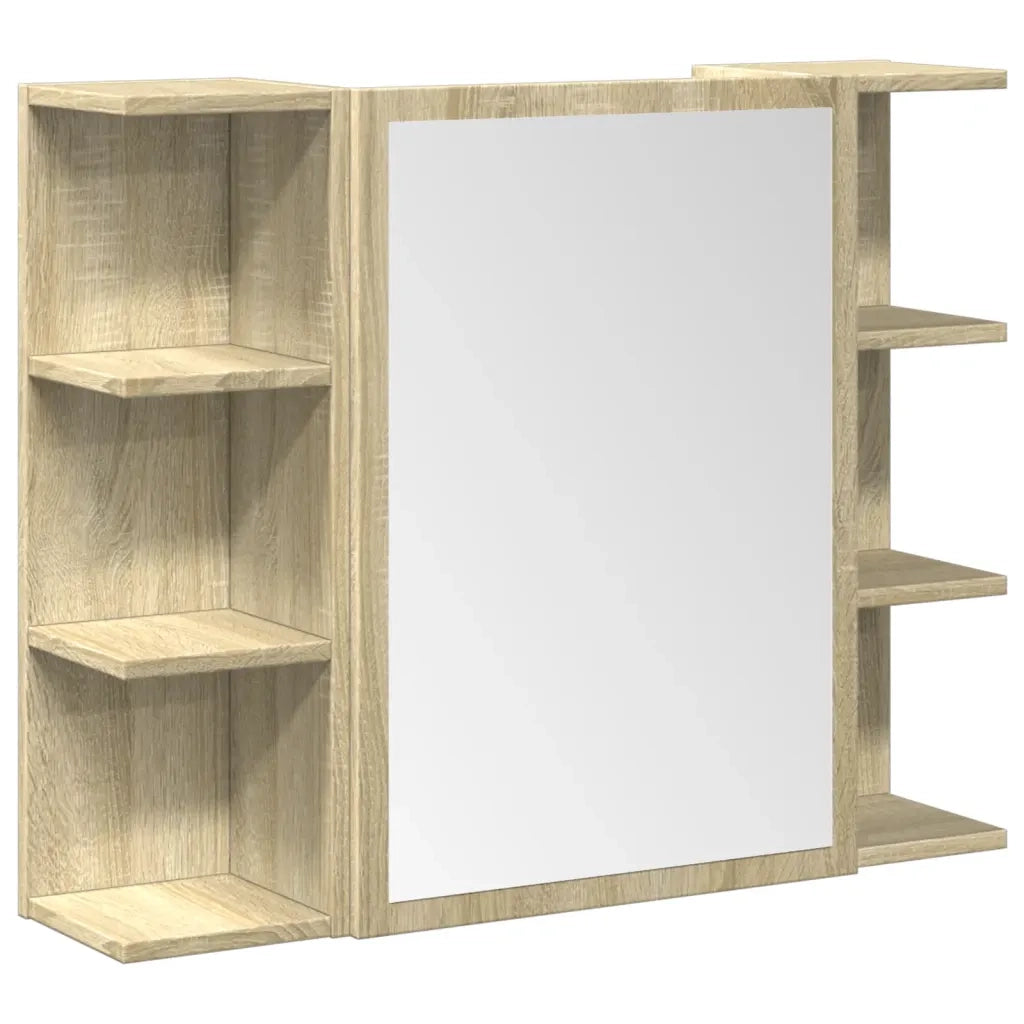 Set Mobili da Bagno 3 pz Rovere Sonoma in Legno Multistrato