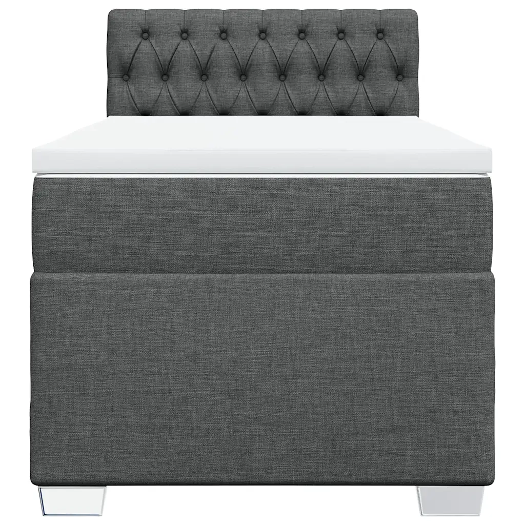 Giroletto a Molle con Materasso Grigio Scuro 90x190 cm Tessuto 3288051