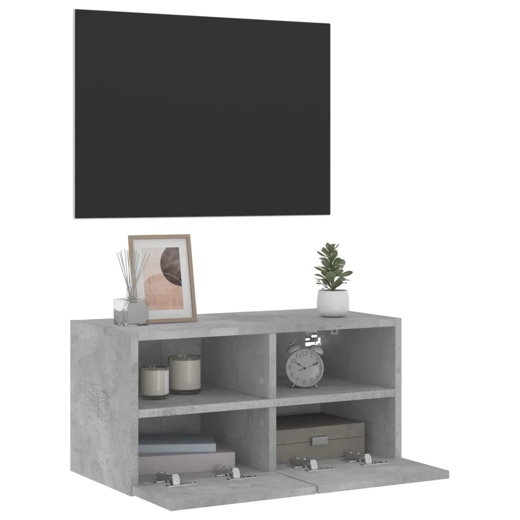 Mobile TV a Parete Grigio Cemento 60x30x30 cm Legno Multistrato 836860
