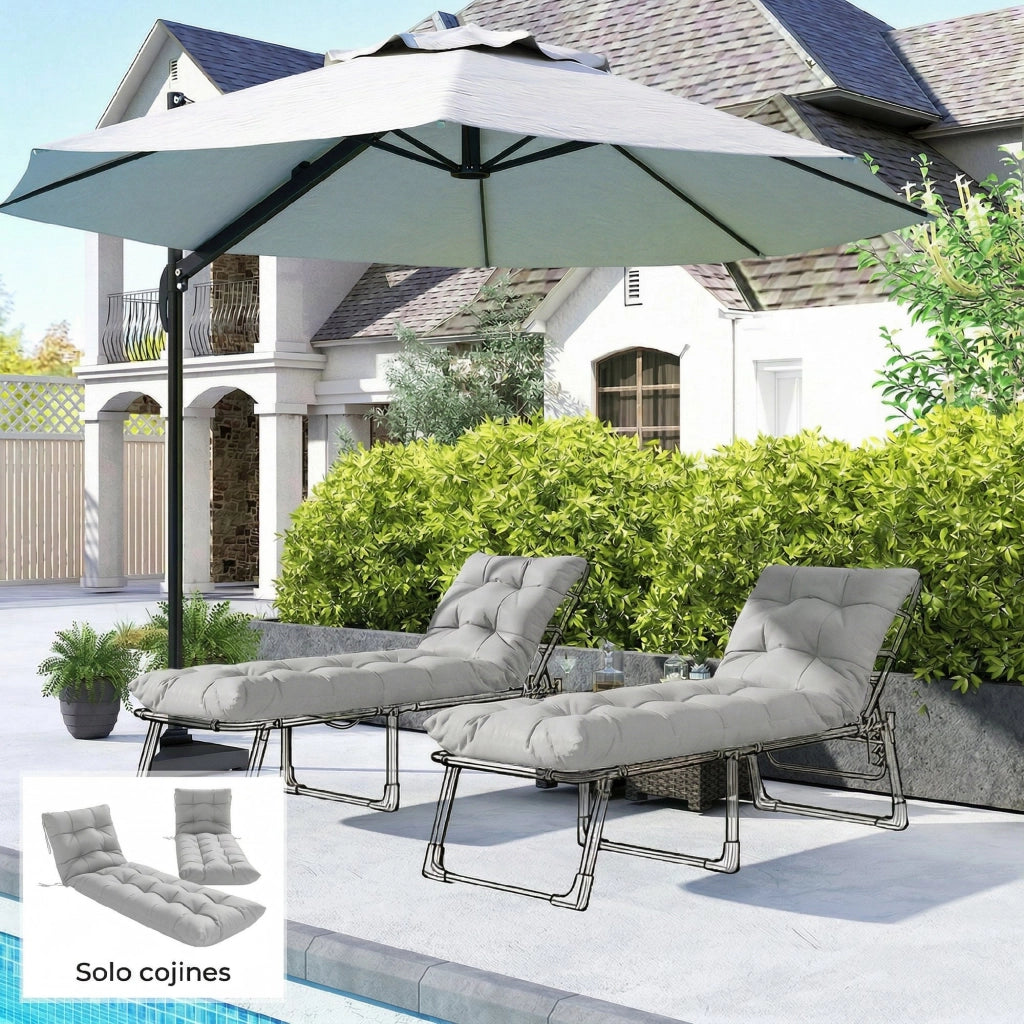 Cuscini per Tumbonas 180x55 cm ¨C zephmum ¨C Grigio Chiaro UPF30+