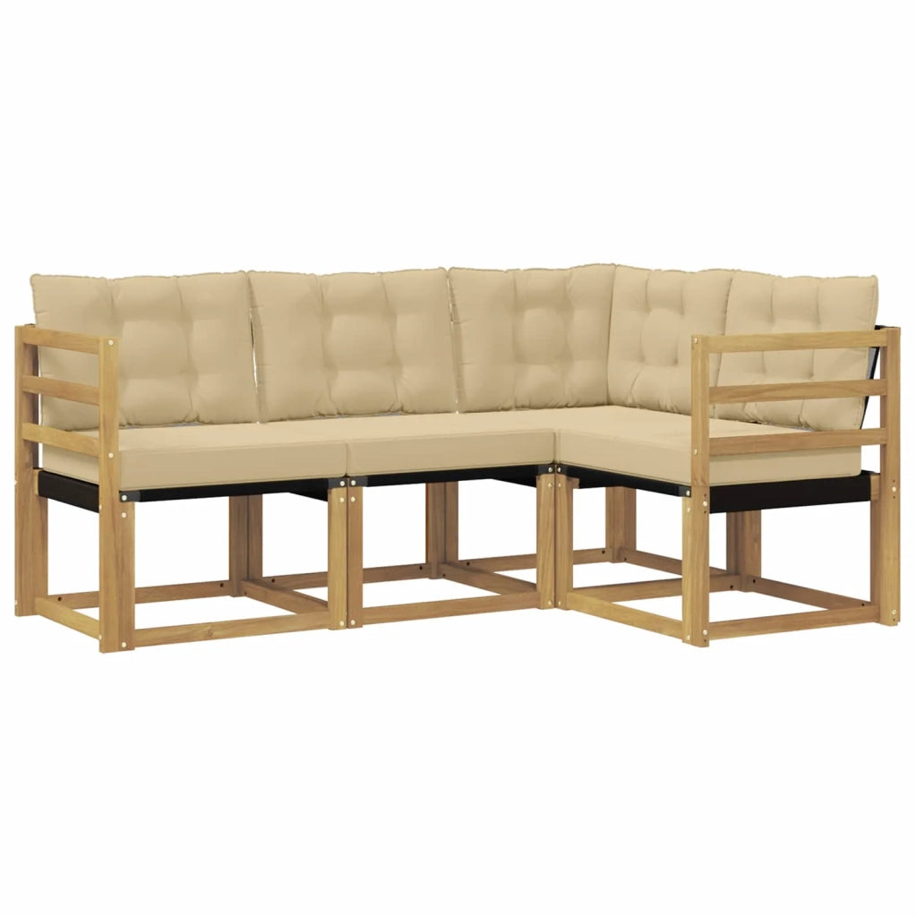 Set di divani da esterno 4 pz Bianco e Beige 3389419