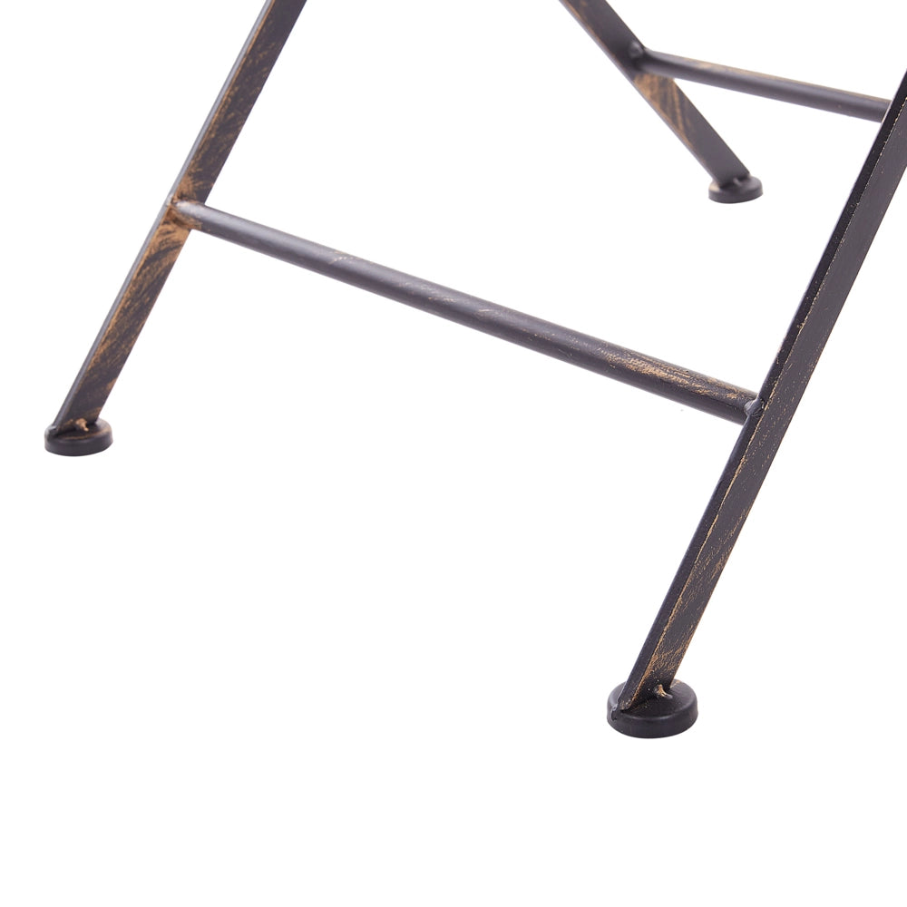 Set da Giardino Bistro Pieghevole 70 x 70 cm in Metallo color Nero stile retrò 2 sedie un tavolo