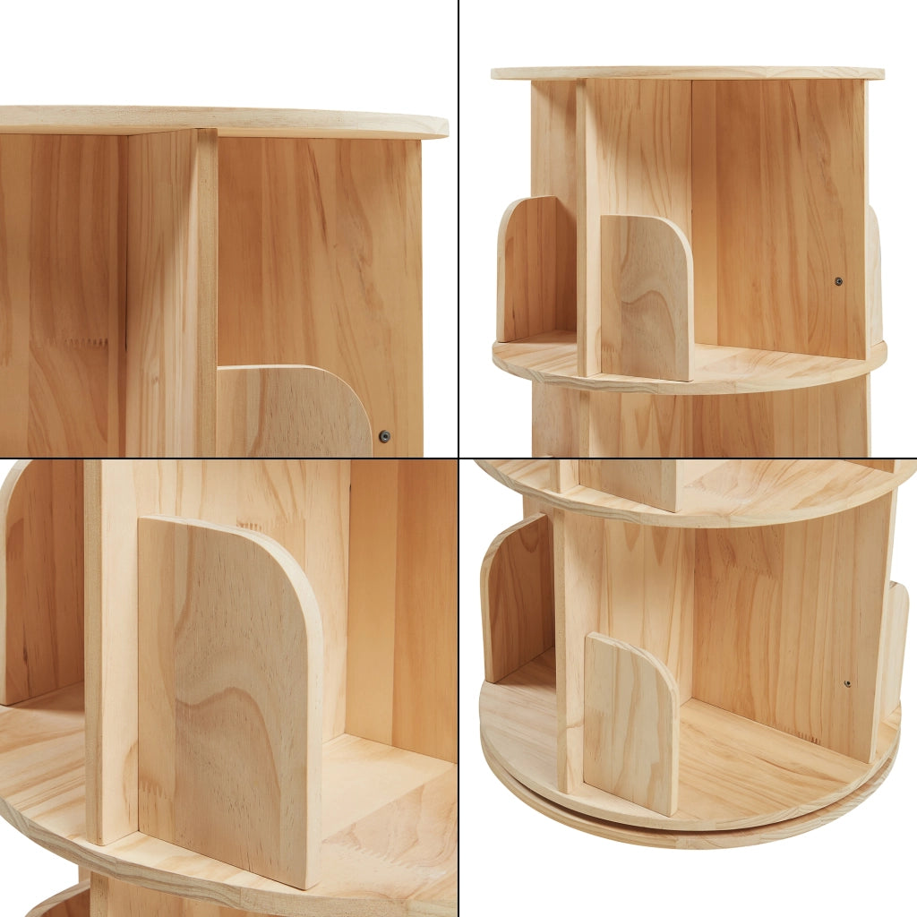 Libreria Girevole Chasek per Cameretta a 2 Livelli in Legno di Pino 65 x Ø44 cm [en.casa]
