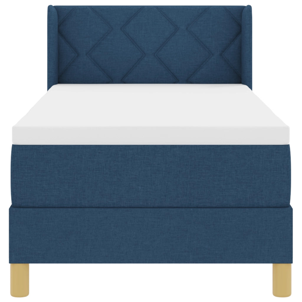 Letto a molle  con materasso blu 80x200 cm in tessuto