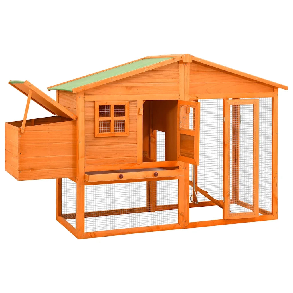 Pollaio con Casetta di Nidificazione in Legno Massello di Abete cod mxl 53233