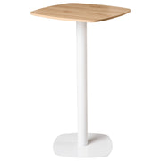 Tavolino da giardino Bistro Marrone chiaro e bianco Piano quadrato 60x60 cm Base metallica Rustico moderno