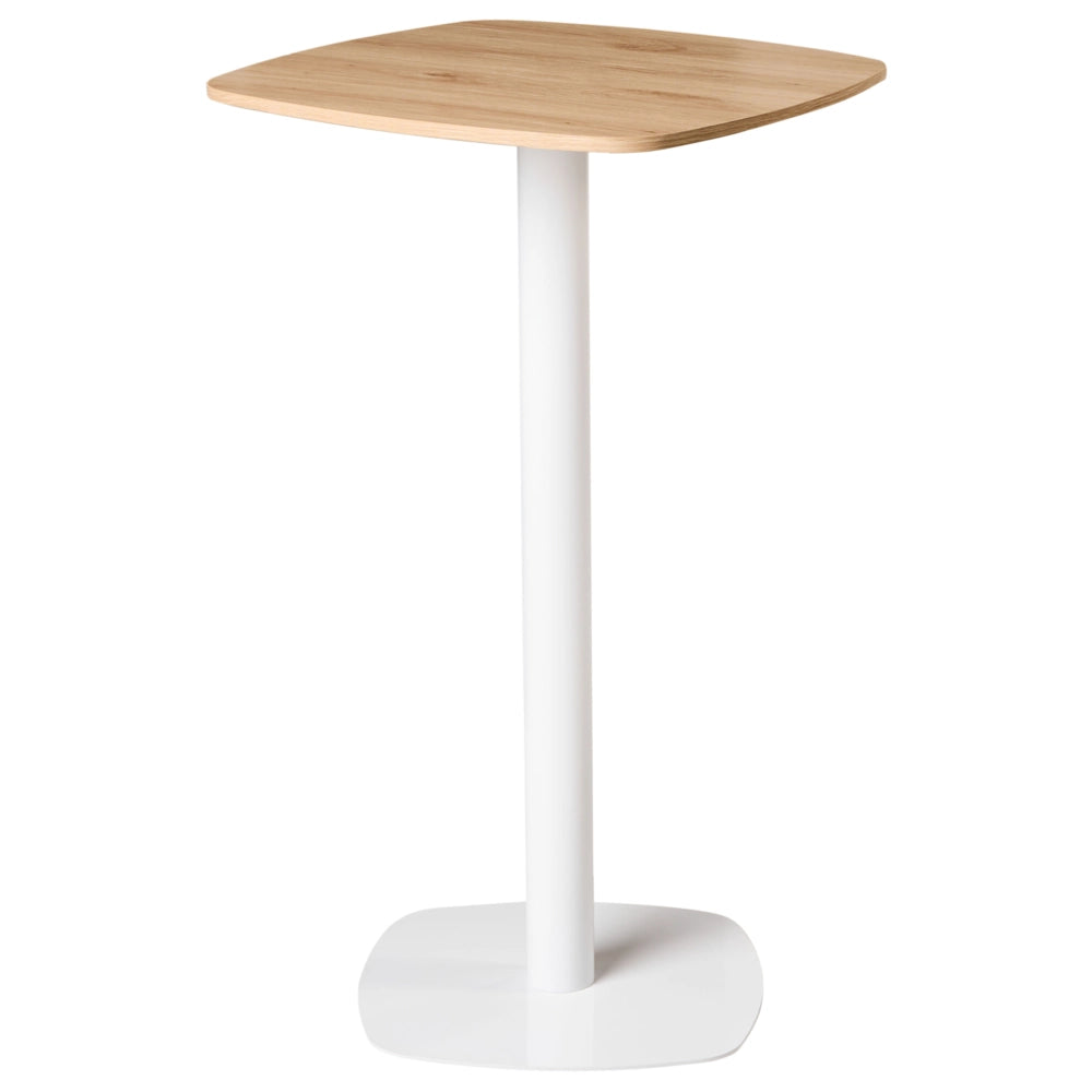 Tavolino da giardino Bistro Marrone chiaro e bianco Piano quadrato 60x60 cm Base metallica Rustico moderno