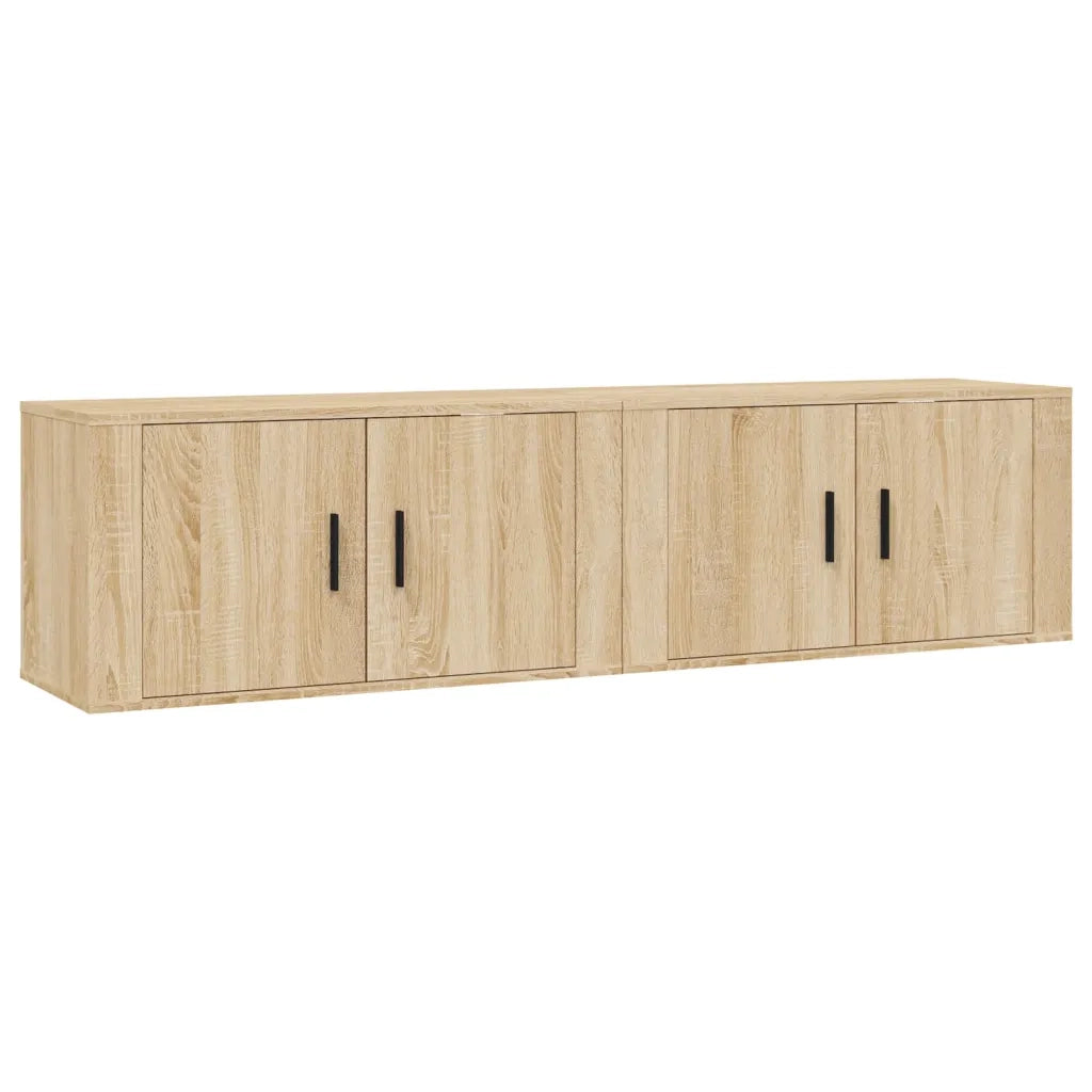 vidaXL Mobili Porta TV a Parete 2 pz Rovere Sonoma 80x34,5x40 cm