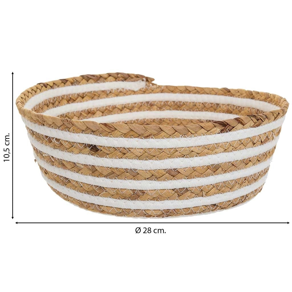 Cesto in fibra naturale e cotone marrone D28x10,5