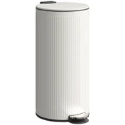 Bidone della Spazzatura da Cucina 30L con Pedale Coperchio a Chiusura Morbida e Cubo Estraibile, Crema