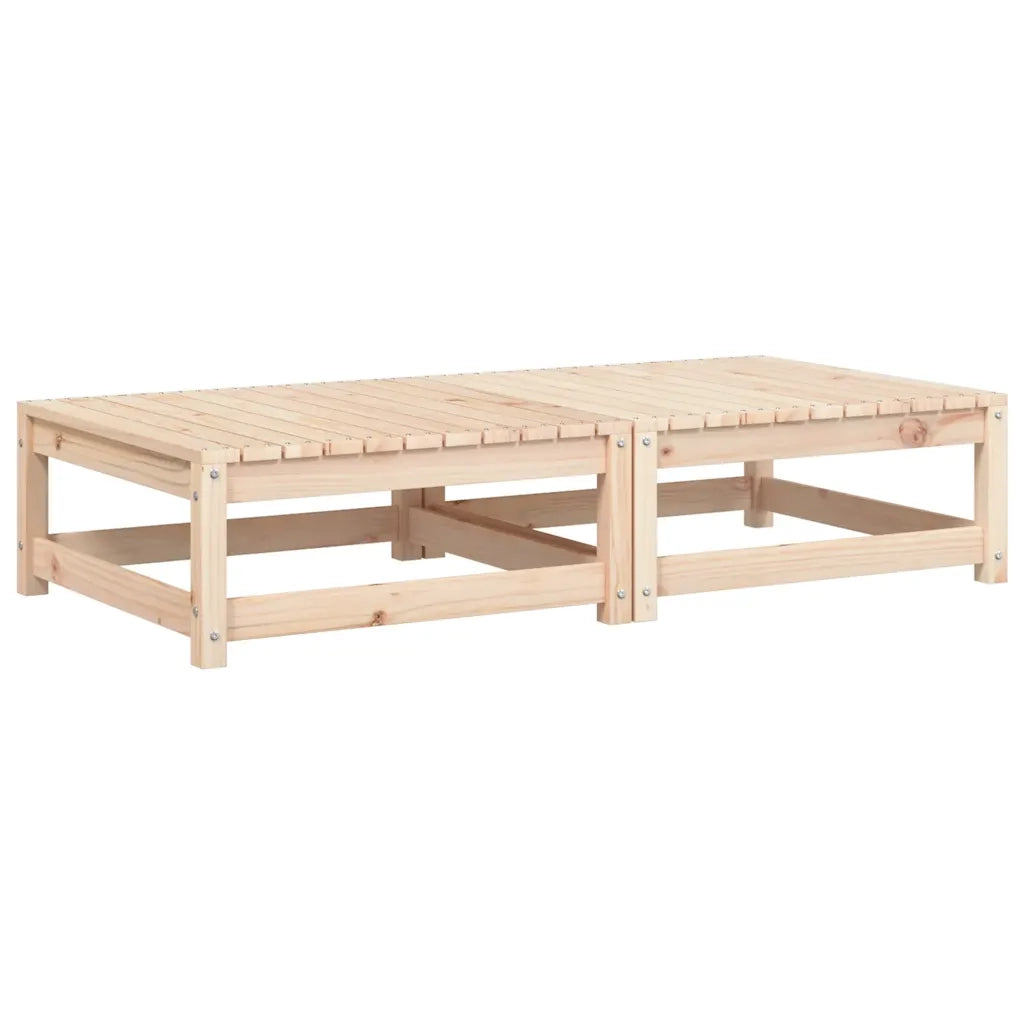 Poggiapiedi da Giardino con Cuscini 2 pz Legno Massello di Pino 838102