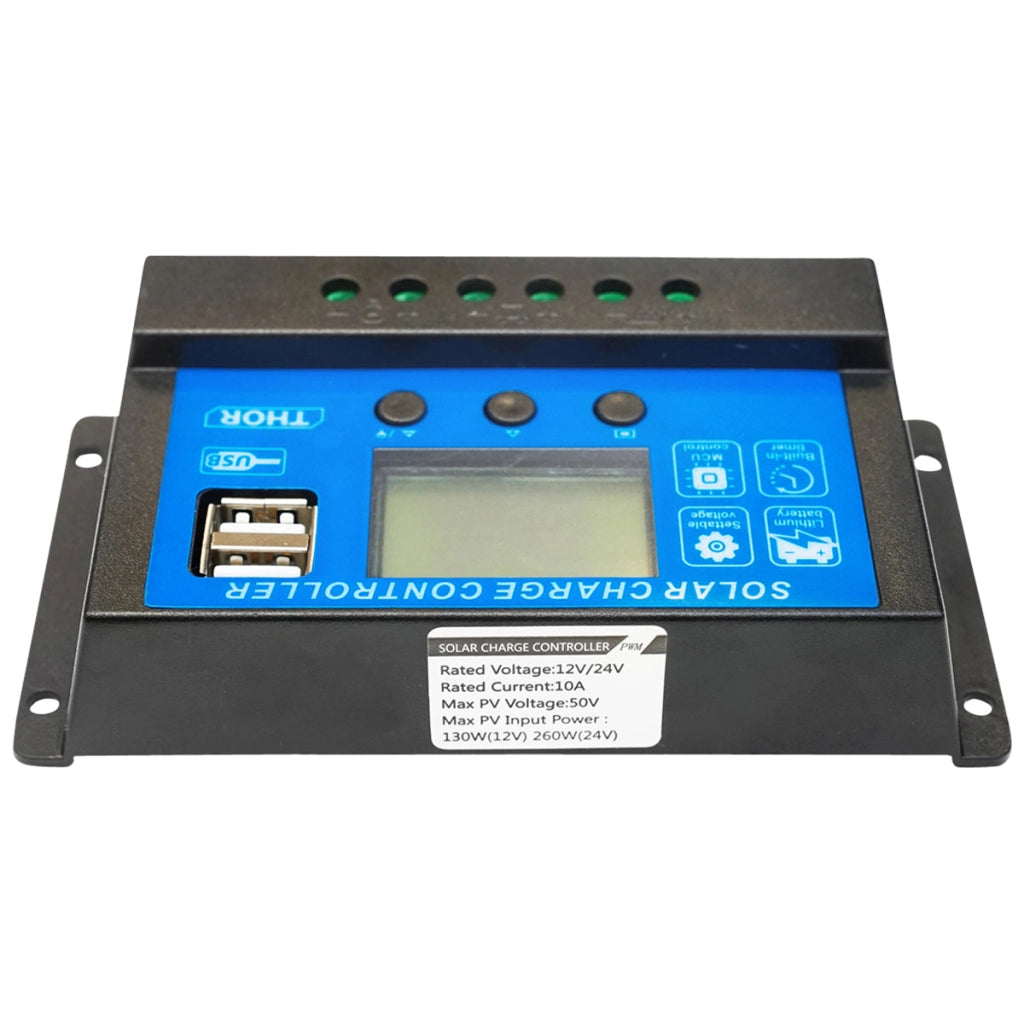 Regolatore di tensione per pannello solare 10A 12V/24V 2X porta USB