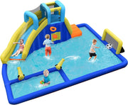 Castello Gonfiabile Per Bambini, Con Scivoli, Muro da Arrampicata e Piscina, Per 3 Bambini 3-10 Anni, Con Borsa di Trasporto e Kit Riparazione (Senza soffiatore)